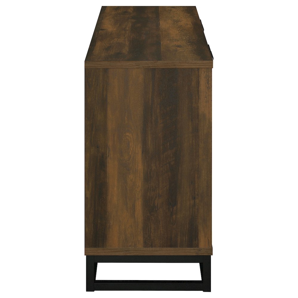 Dark Pine and Black 4-Door Accent Cabinet. Picture 10
