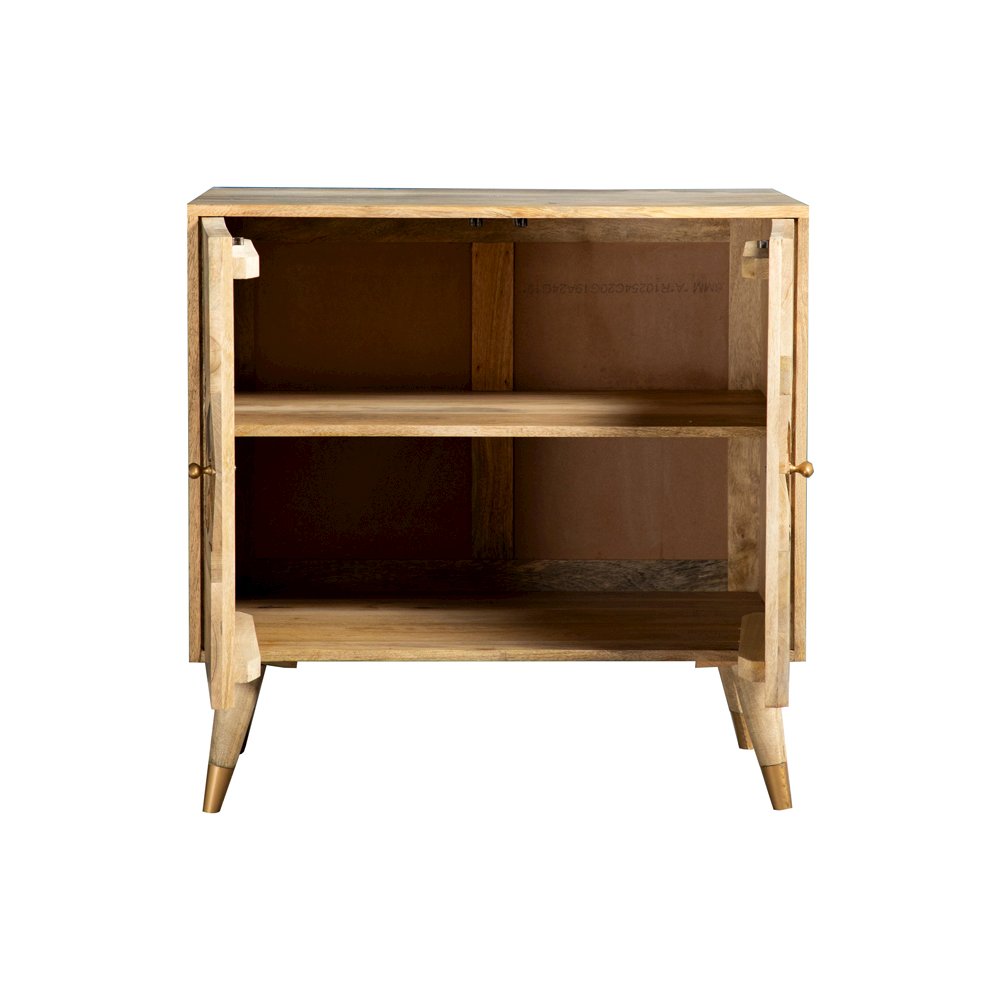 Natural Checkered Pattern 2-door Accent Cabinet. Picture 3