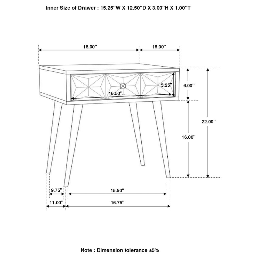 Rectangular Top 1-Drawer Accent Table. Picture 12