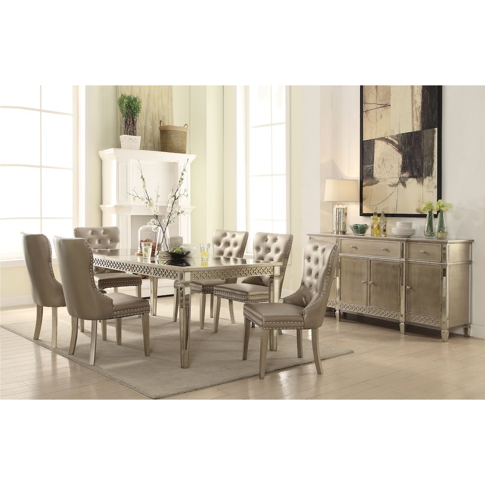 Champagne Tufted Side Chairs (Set of 2). Picture 5
