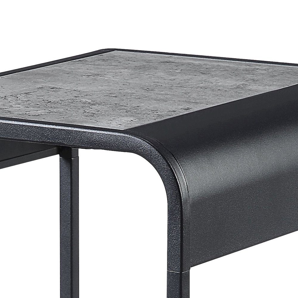 Concrete Grey and Black 1-shelf End Table. Picture 4