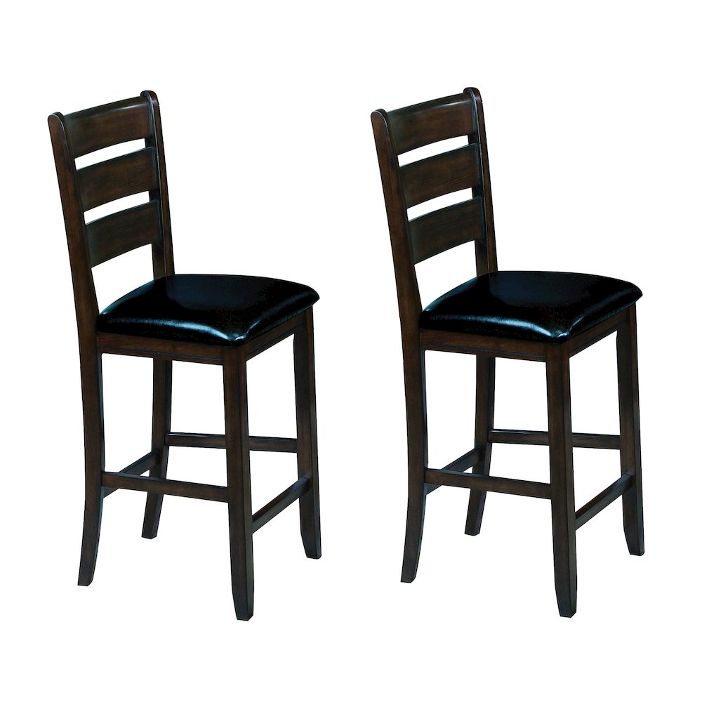 Black and Espresso Counter Height Chairs (Set of 2). Picture 1