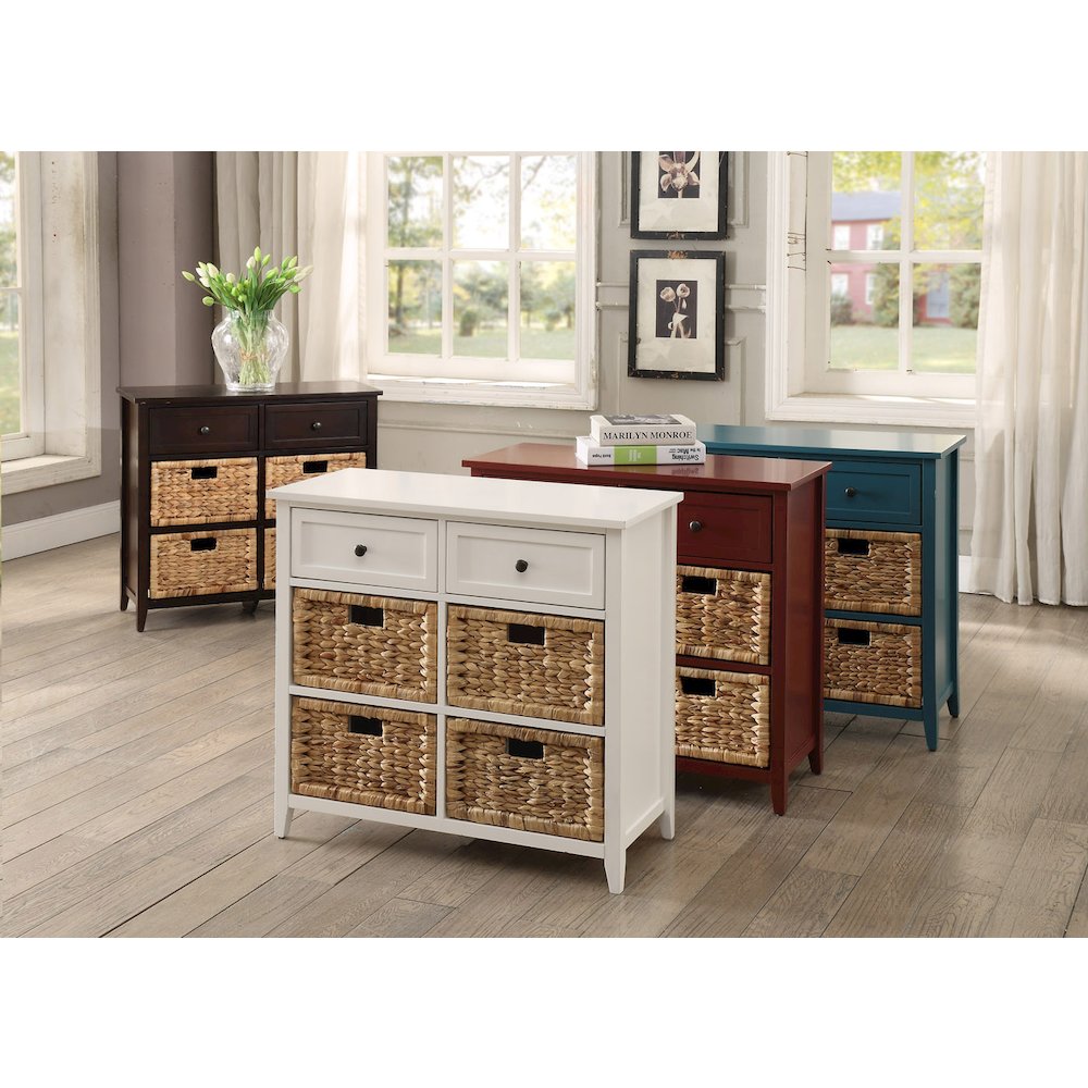 Teal Console Table with Storage. Picture 4