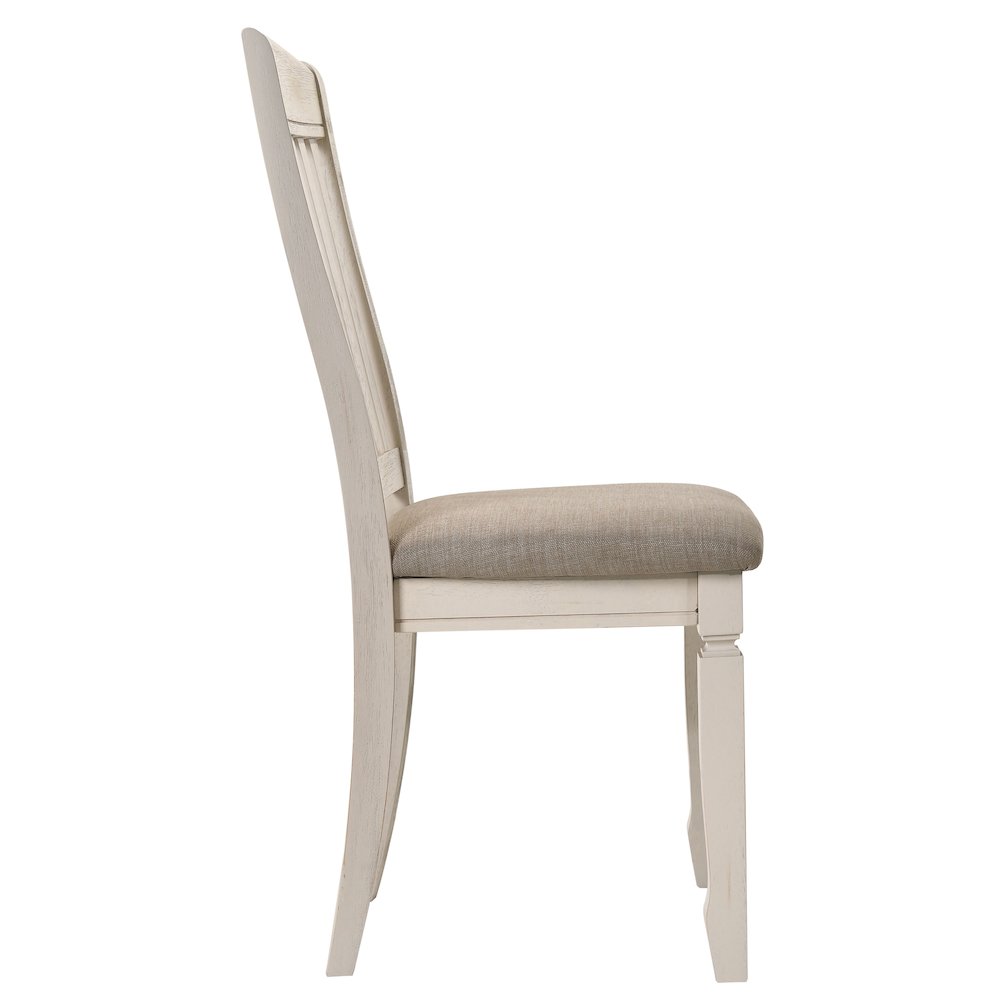 Tan and Cream Slatted Back Side Chairs (Set of 2). Picture 3