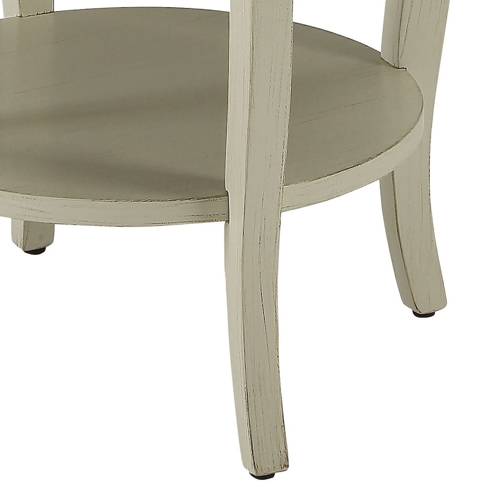 Round Side Table with Bottom Shelf. Picture 4