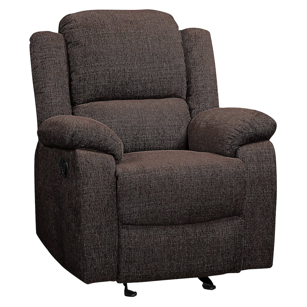 Brown Pillow Top Arms Glider Recliner. Picture 1