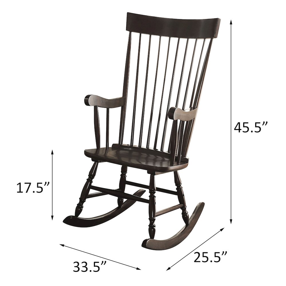 Black Spindle Back Rocking Chair. Picture 4
