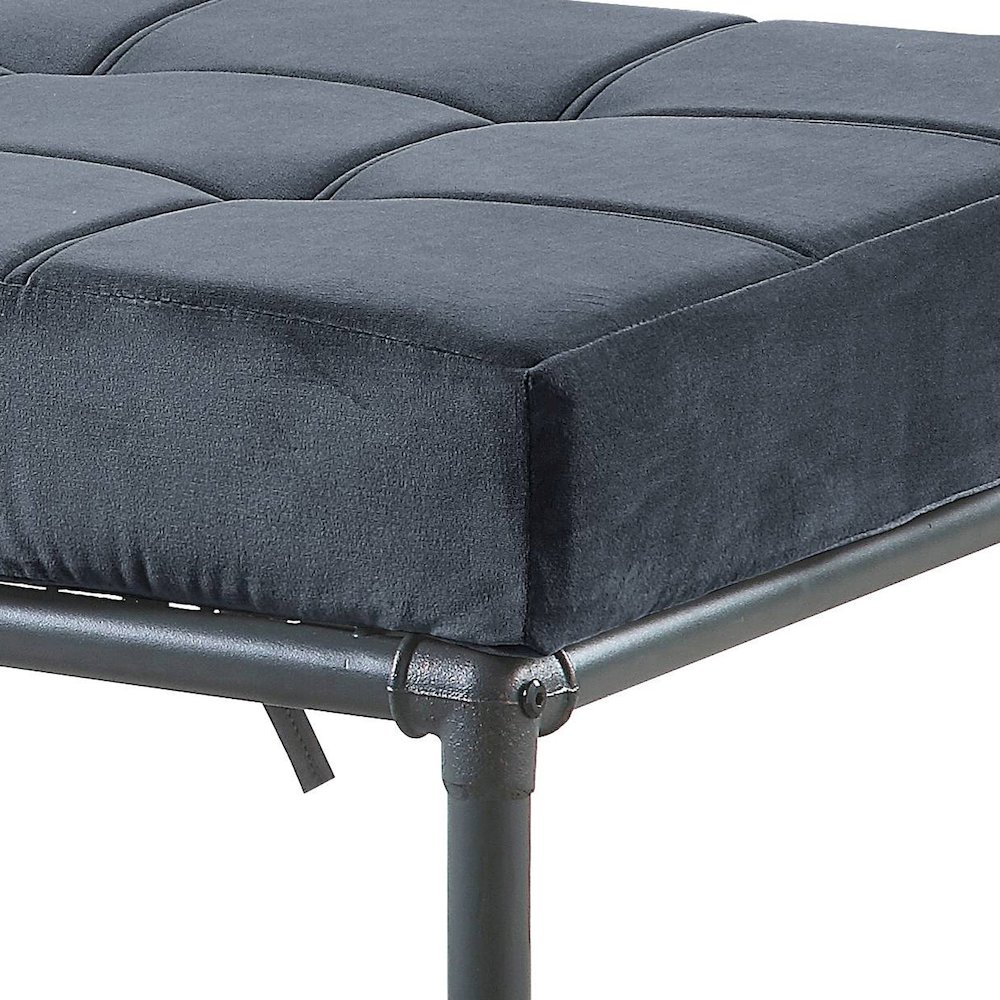 Grey and Sandy Grey Tufted Bench. Picture 3
