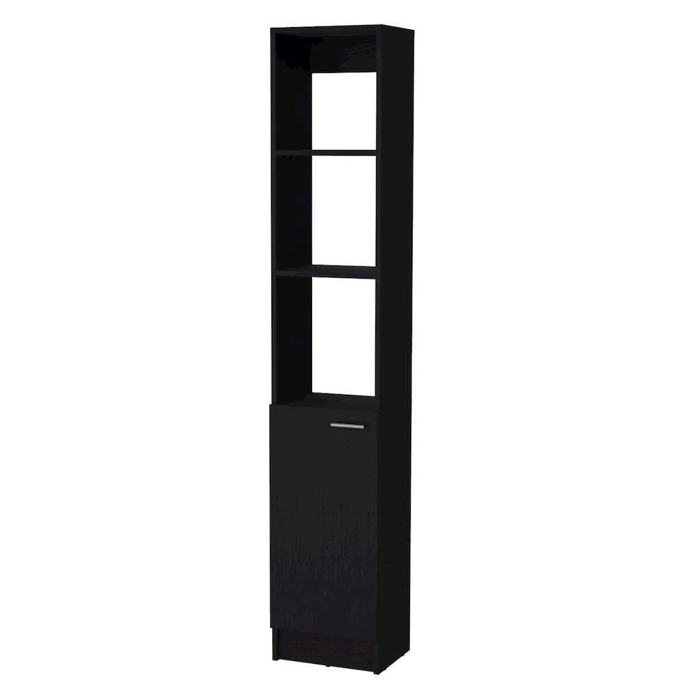 Black Linen Cabinet with 1-Door. Picture 1