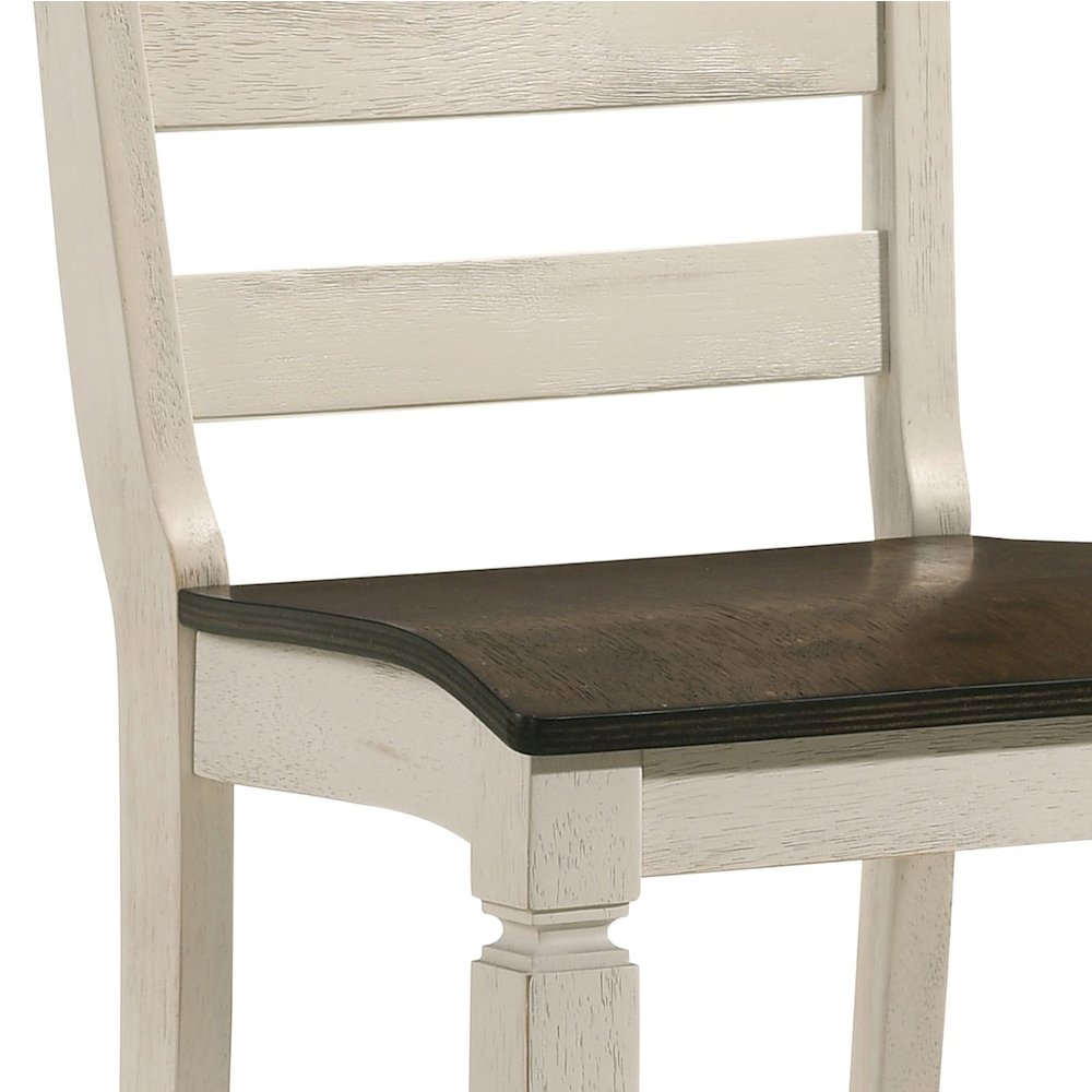 Oak and Antique White Counter Height Stools (Set of 2). Picture 3