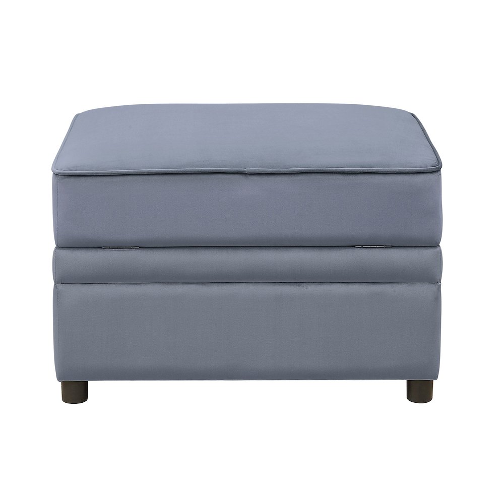 Grey Rectangle Storage Ottoman. Picture 3