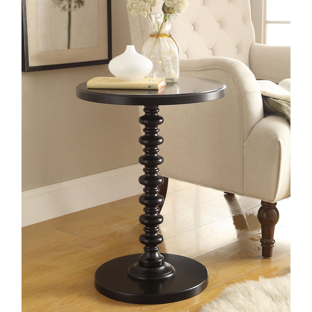 Round Wooden Side Table. Picture 5