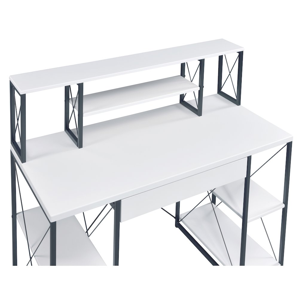 Office Desk with Open Shelves and Hutch. Picture 4