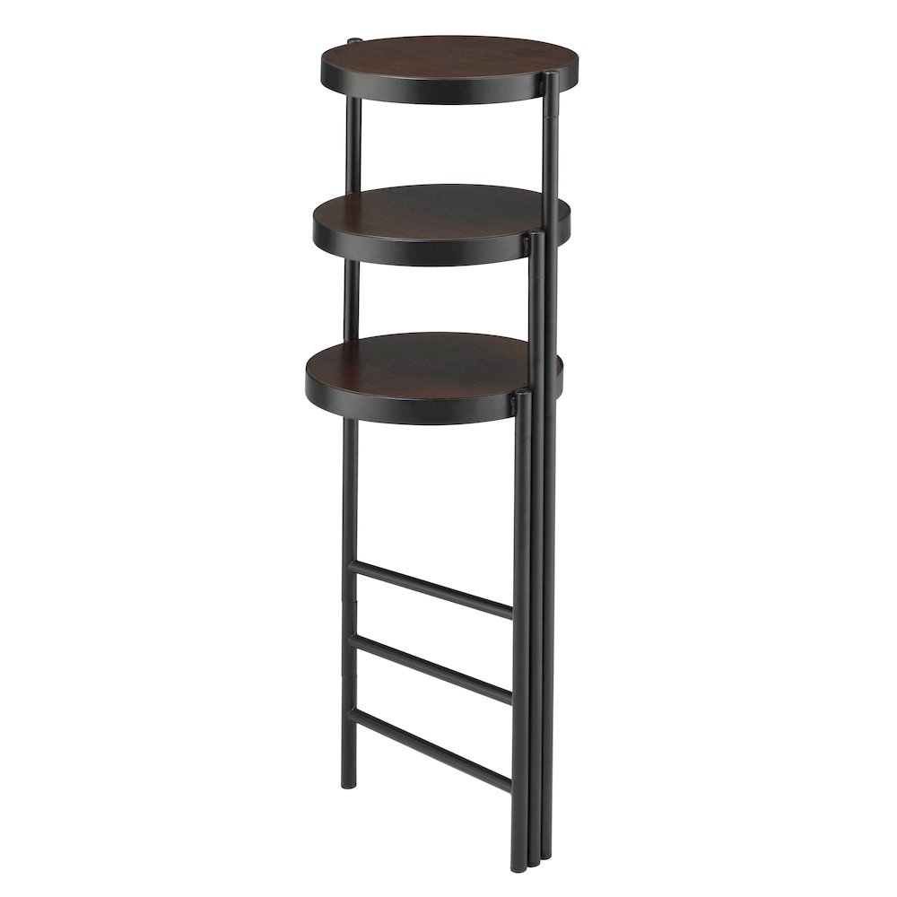 Black and Walnut 3-tier Foldable Plant Stand. Picture 3