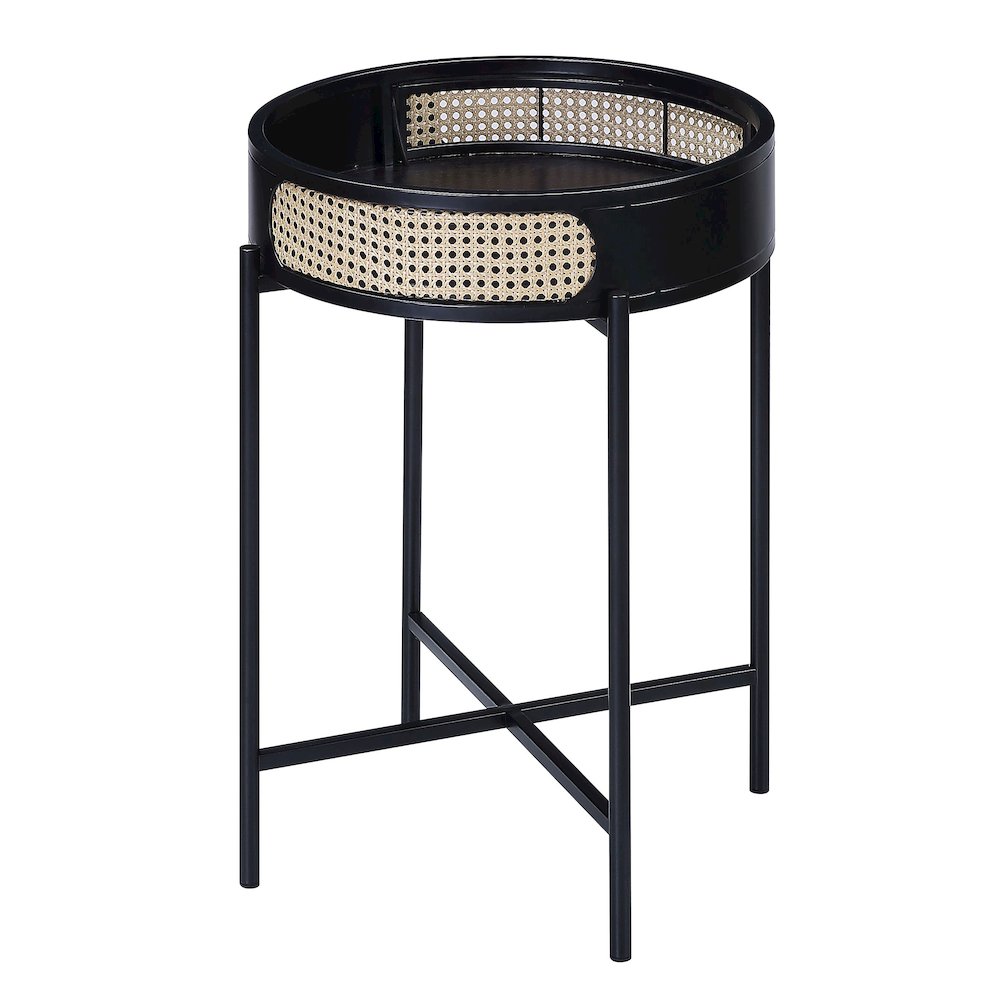 Black End Table with Tray Top. Picture 1