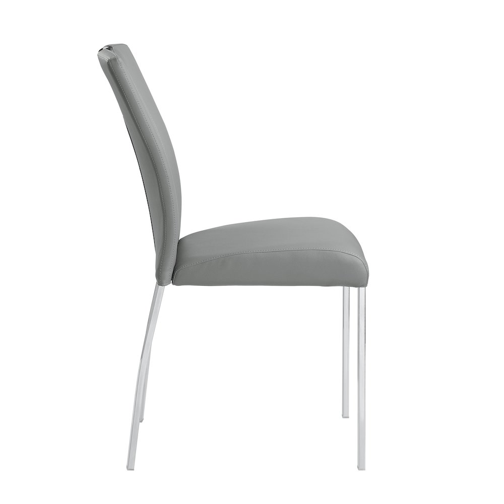 Grey and Chrome Tight Back Side Chairs ( Set of 2). Picture 3