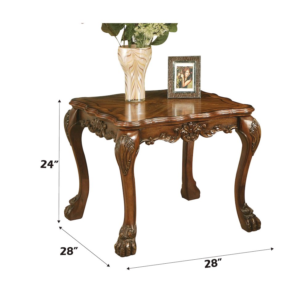 Cherry Oak End Table with Cabriole Legs. Picture 3