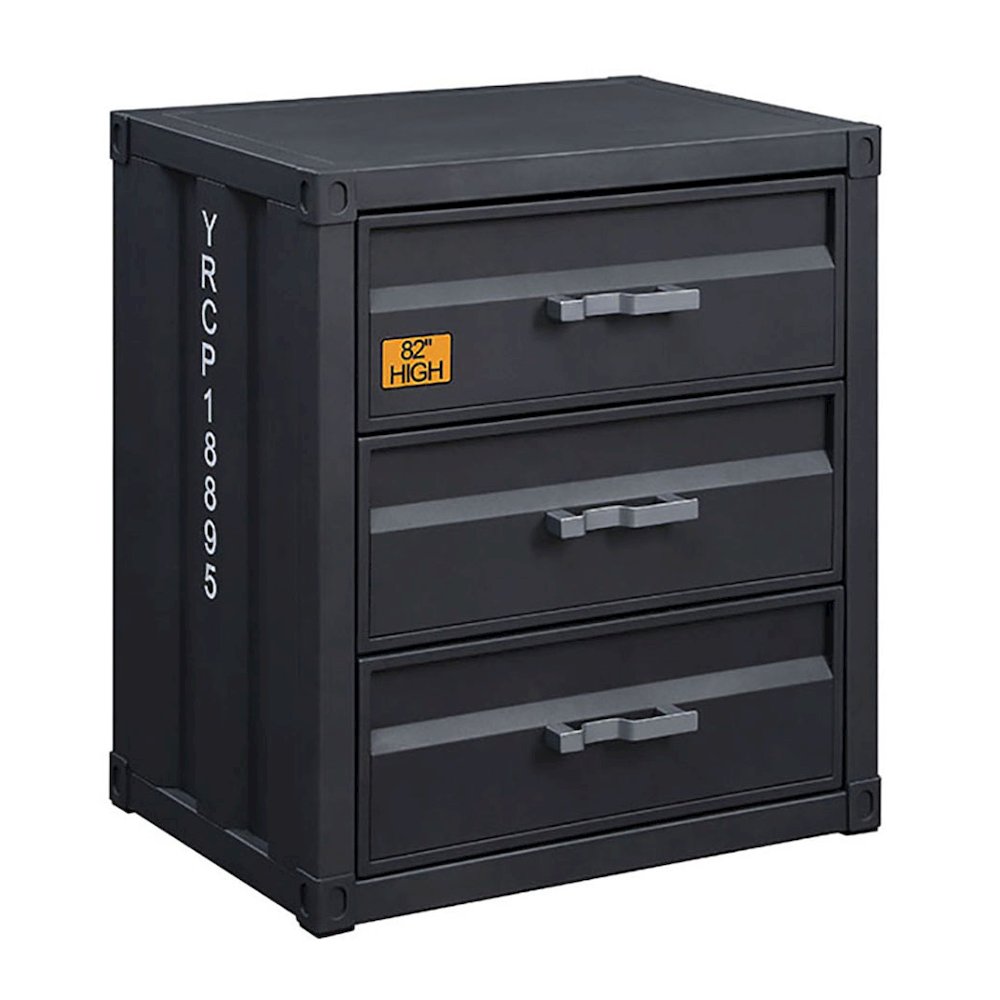 Gunmetal Chest with 3- Drawer. Picture 2
