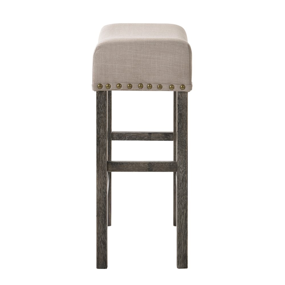 Counter Height Stools (Set of 2) with Nailhead-Trim. Picture 3