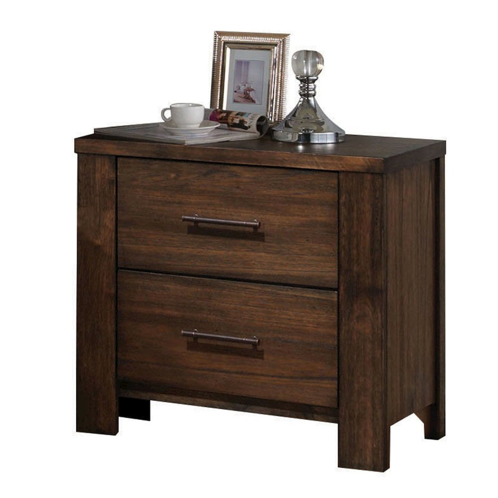 Oak 2-Drawer Nightstand. Picture 3