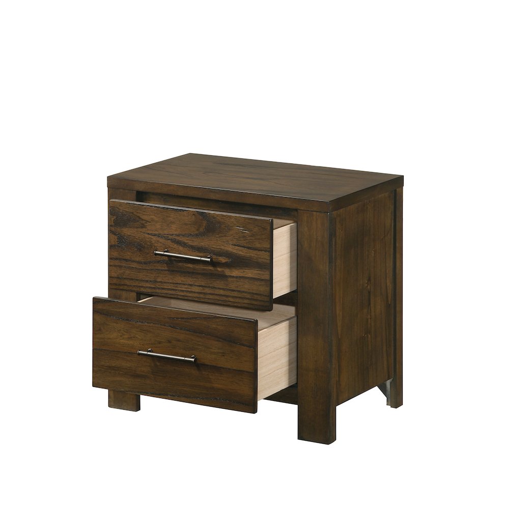 Oak 2-Drawer Nightstand. Picture 4