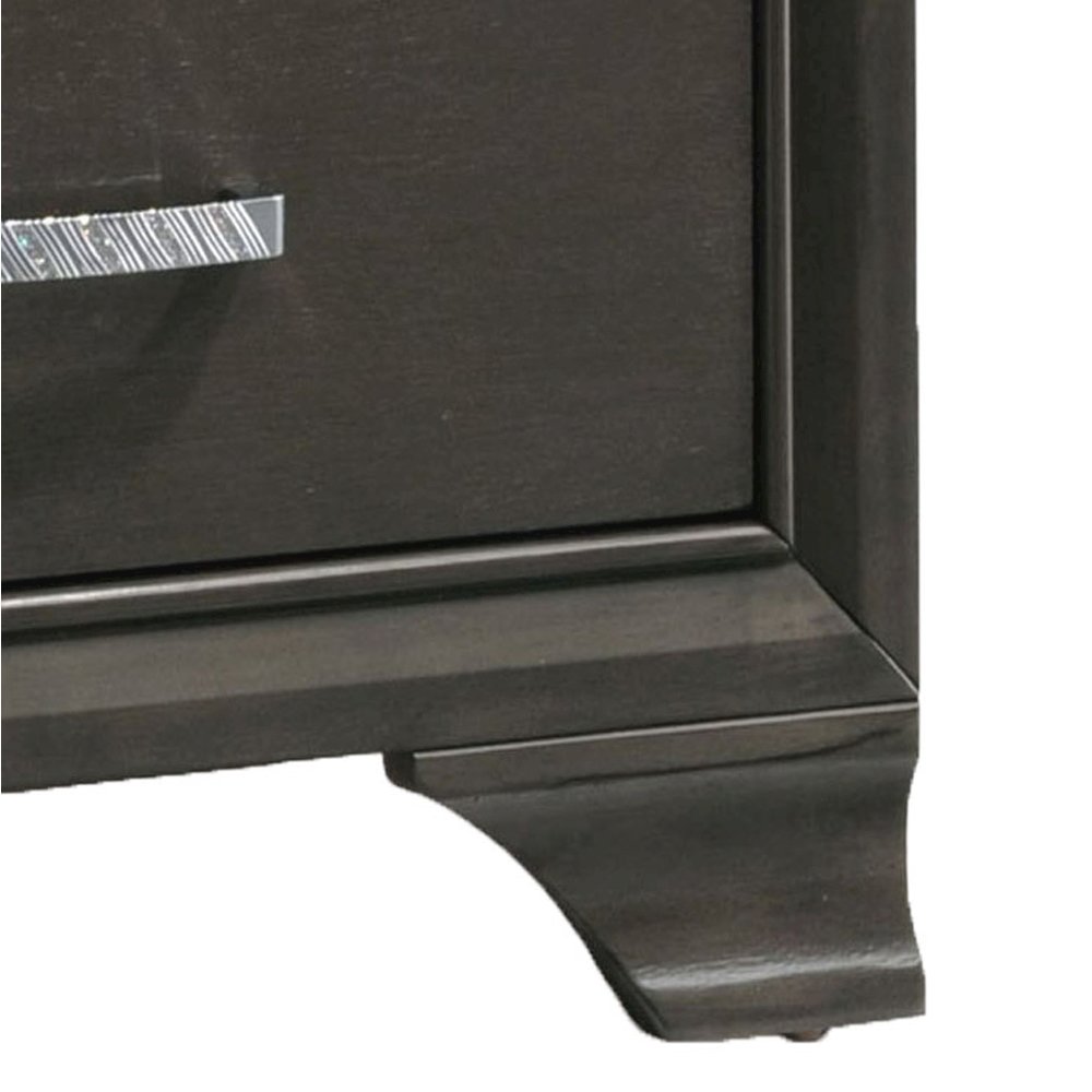 Grey 2-drawer Nightstand. Picture 4