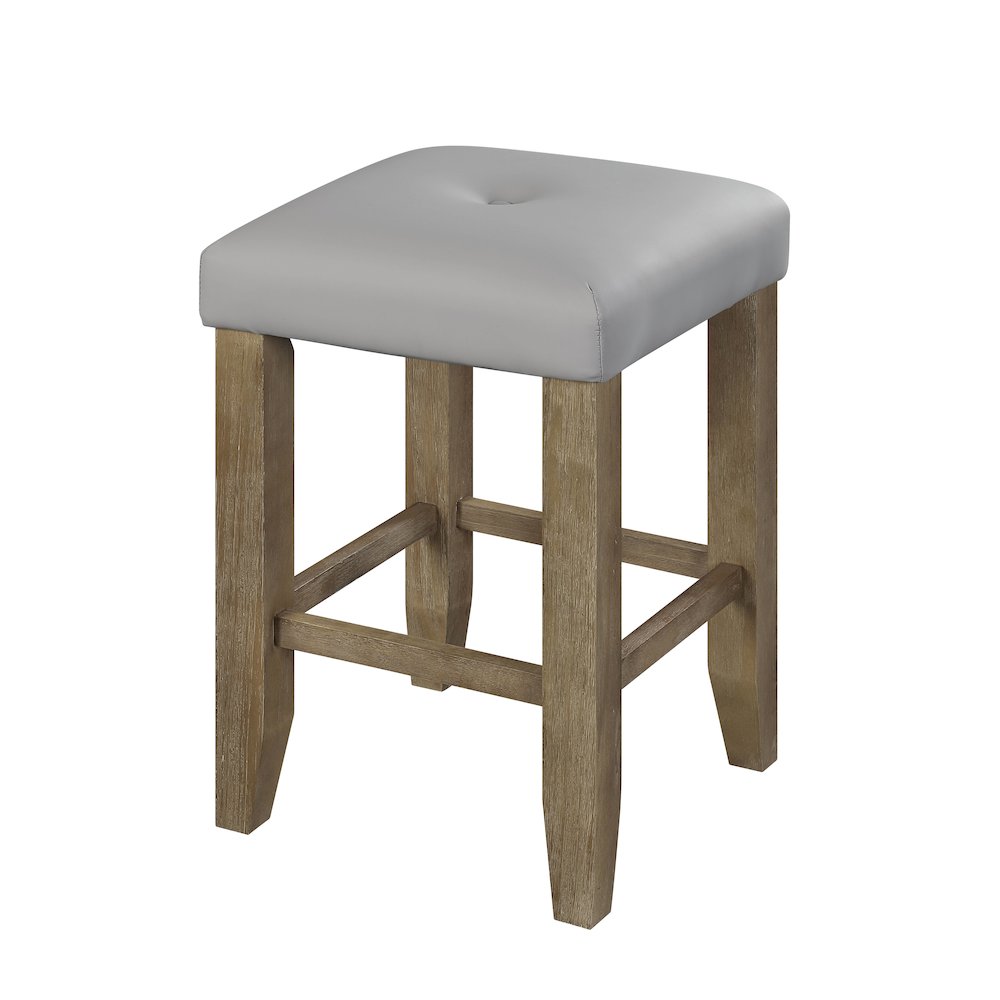 Grey and Oak Counter Height Stools (Set of 2). Picture 2