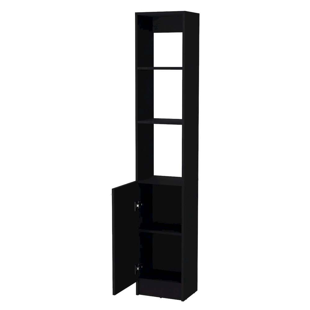 Black Linen Cabinet with 1-Door. Picture 2