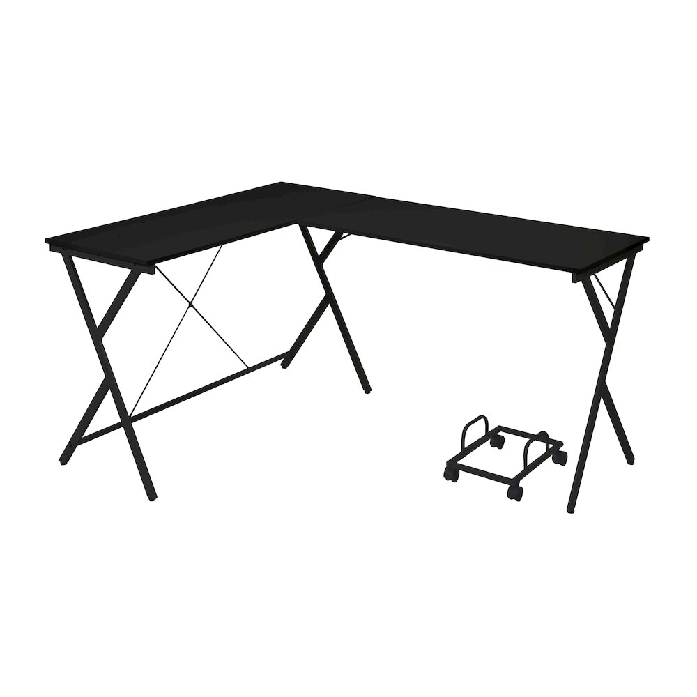 L-shaped Computer Desk with CPU Holder. Picture 1