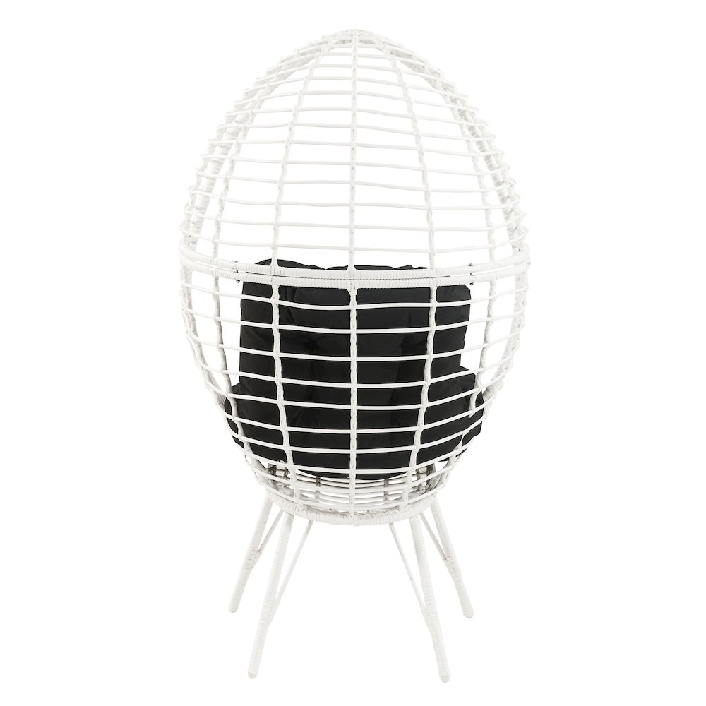 Black and White Patio Chair with Removable Cushion. Picture 4