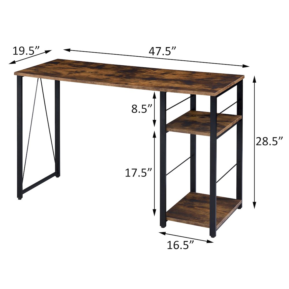 2-Shelf Rectangular Writing Desk. Picture 5