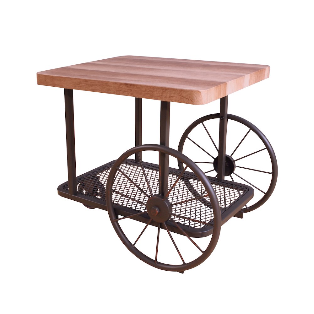 Oak Bottom Shelf End Table. Picture 3