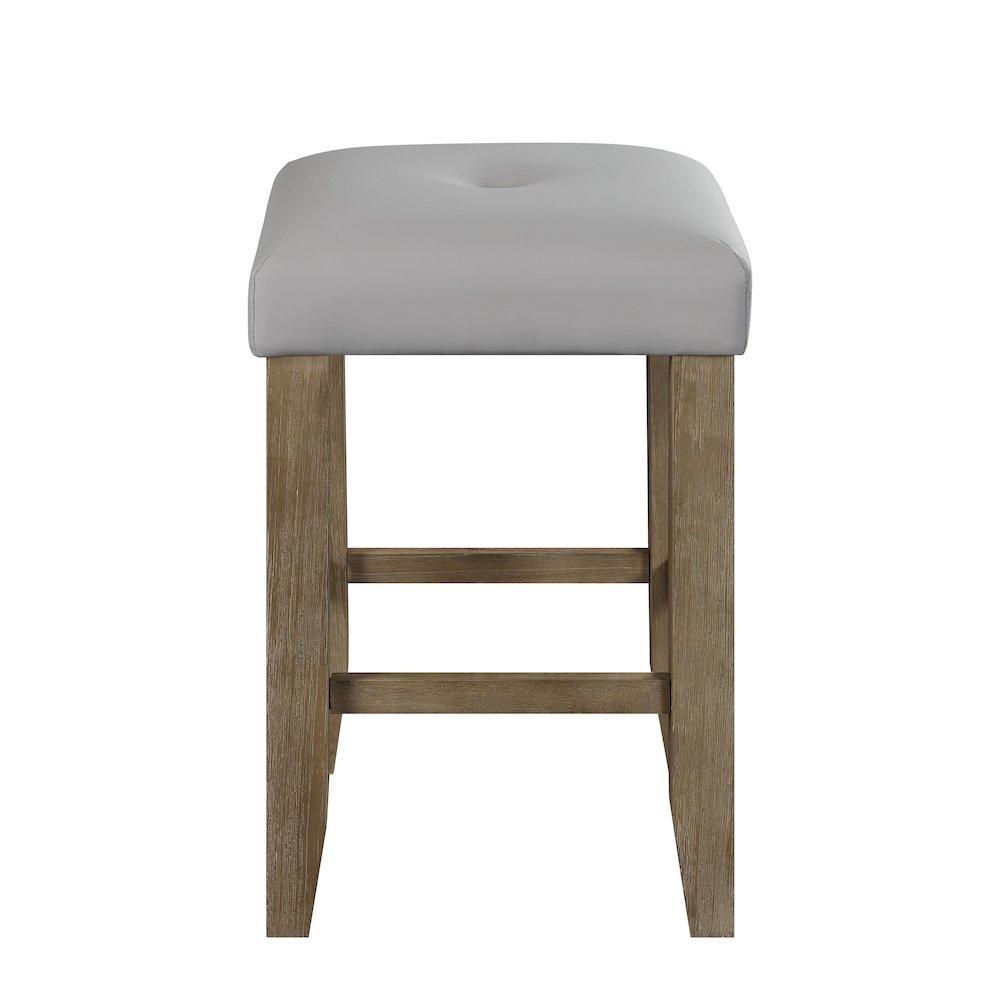 Grey and Oak Counter Height Stools (Set of 2). Picture 1