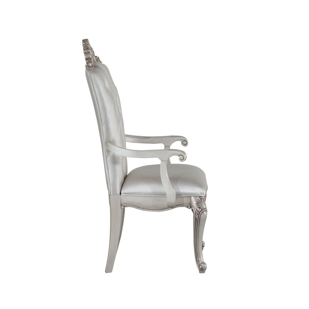 Cream and Golden Ivory Tufted Arm Chairs (Set of 2). Picture 3