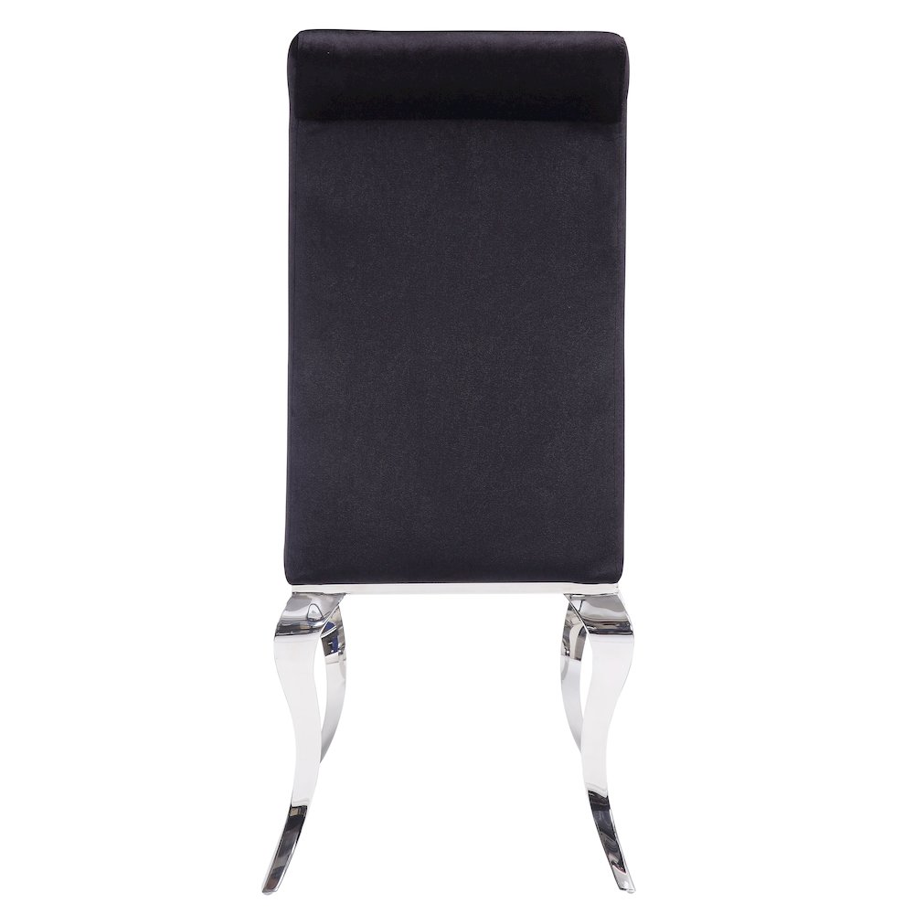 Black and Chrome Tight Back Side Chairs (Set of 2). Picture 4