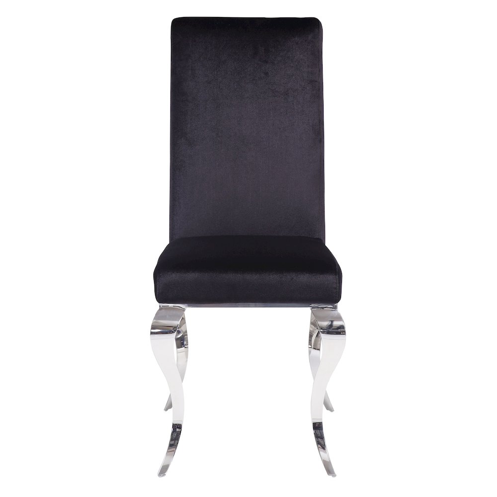 Black and Chrome Tight Back Side Chairs (Set of 2). Picture 2
