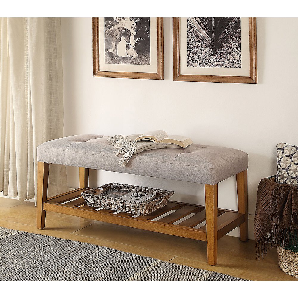 Tufted Padded Seat Bench. Picture 4