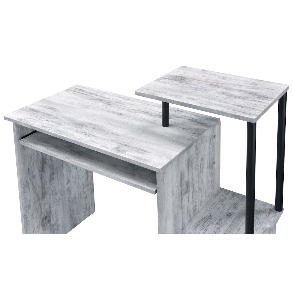 Computer Desk with Keyboard Tray and Open Shelving. Picture 4