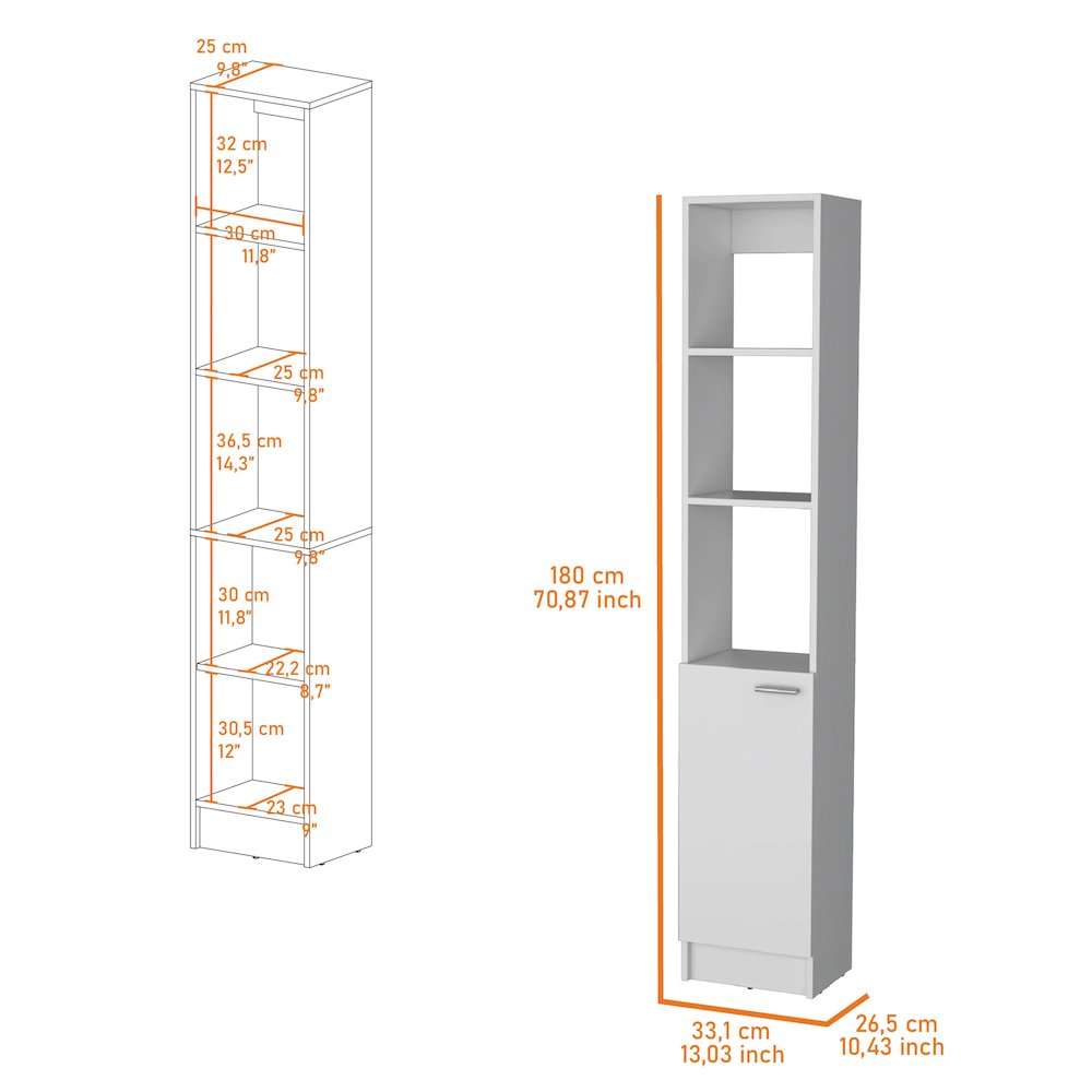 White Linen Cabinet with 1-Door. Picture 3