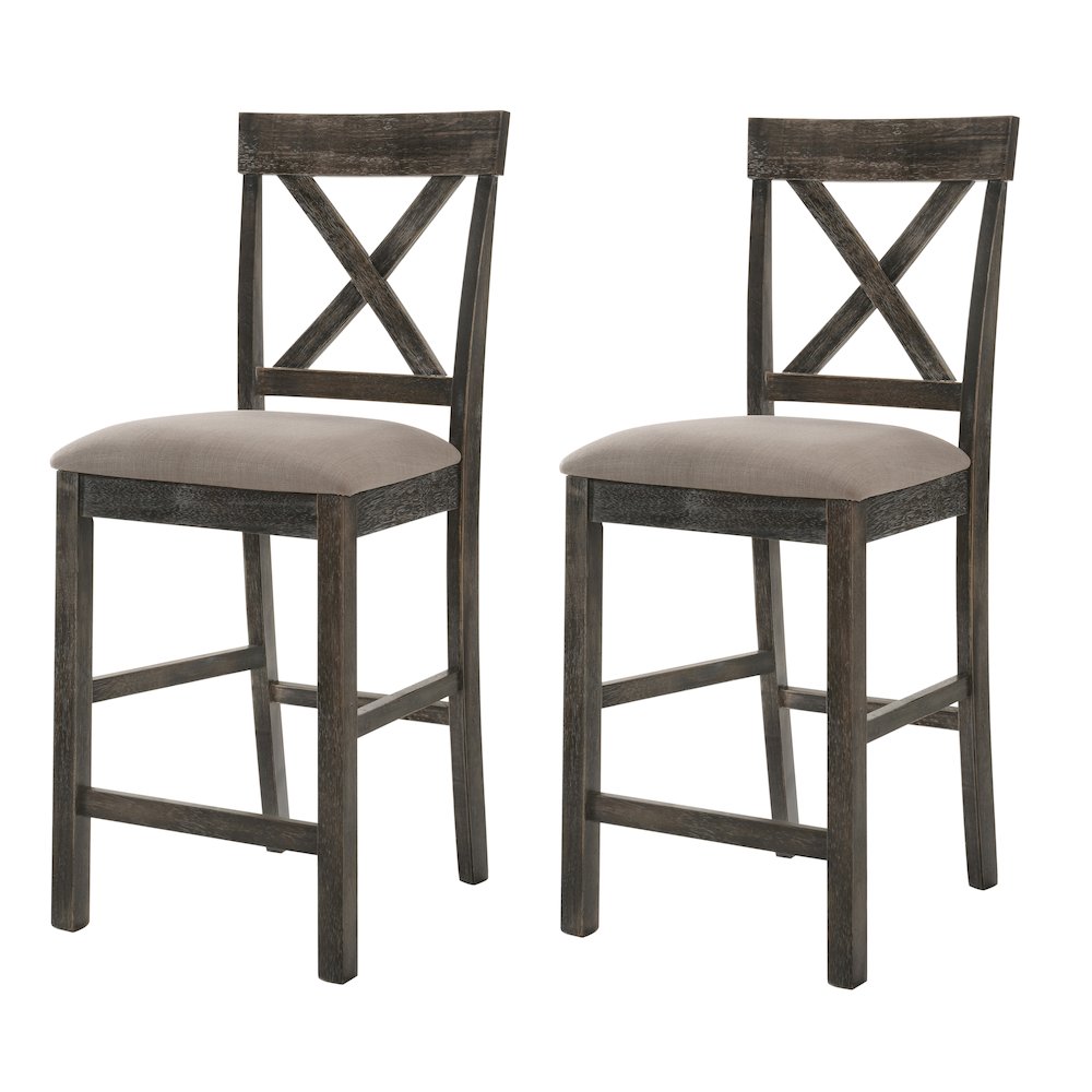 Counter Height Stools with Cross Back (Set of 2). Picture 1