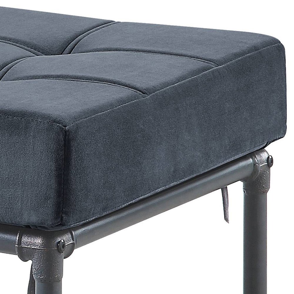Grey and Sandy Grey Rectangle Ottoman. Picture 3