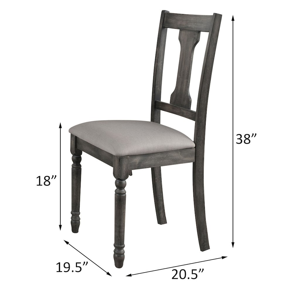 Tan and Weathered Grey Open Back Side Chairs (Set of 2). Picture 3