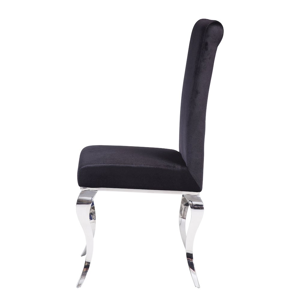 Black and Chrome Tight Back Side Chairs (Set of 2). Picture 3