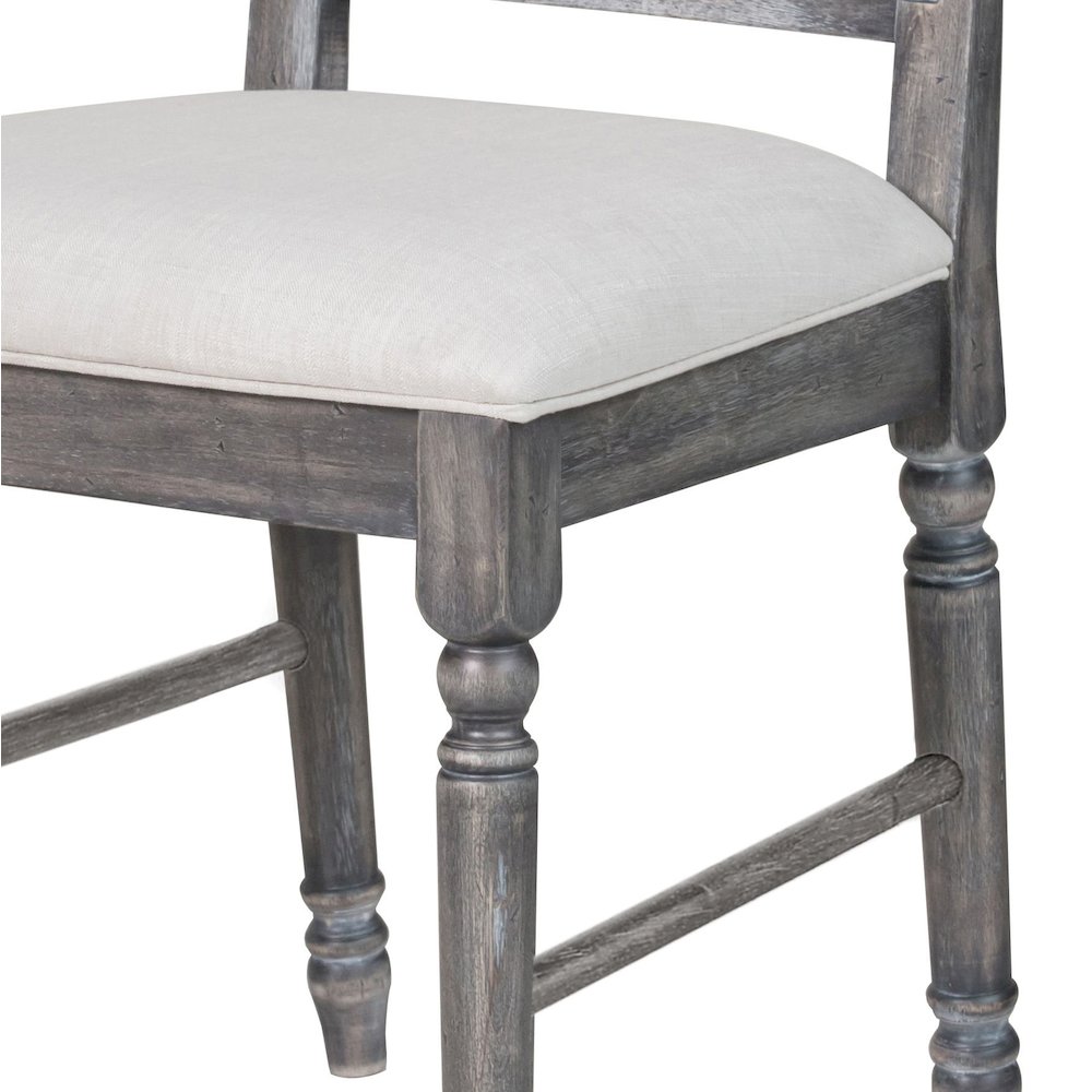 Cream and Weathered Grey Open Back Side Chairs (Set of 2). Picture 5