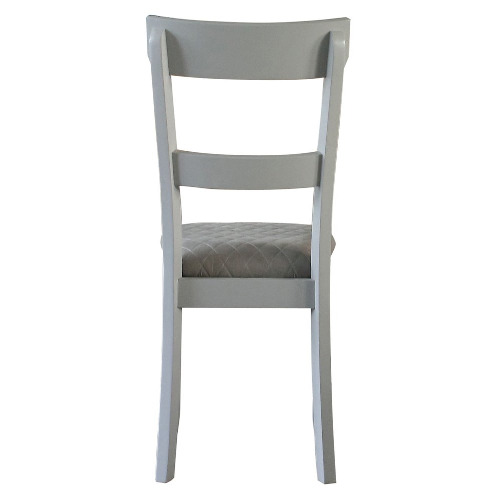 Two Tone Grey and Pearl Grey Ladder Back Side Chairs (Set of 2). Picture 4