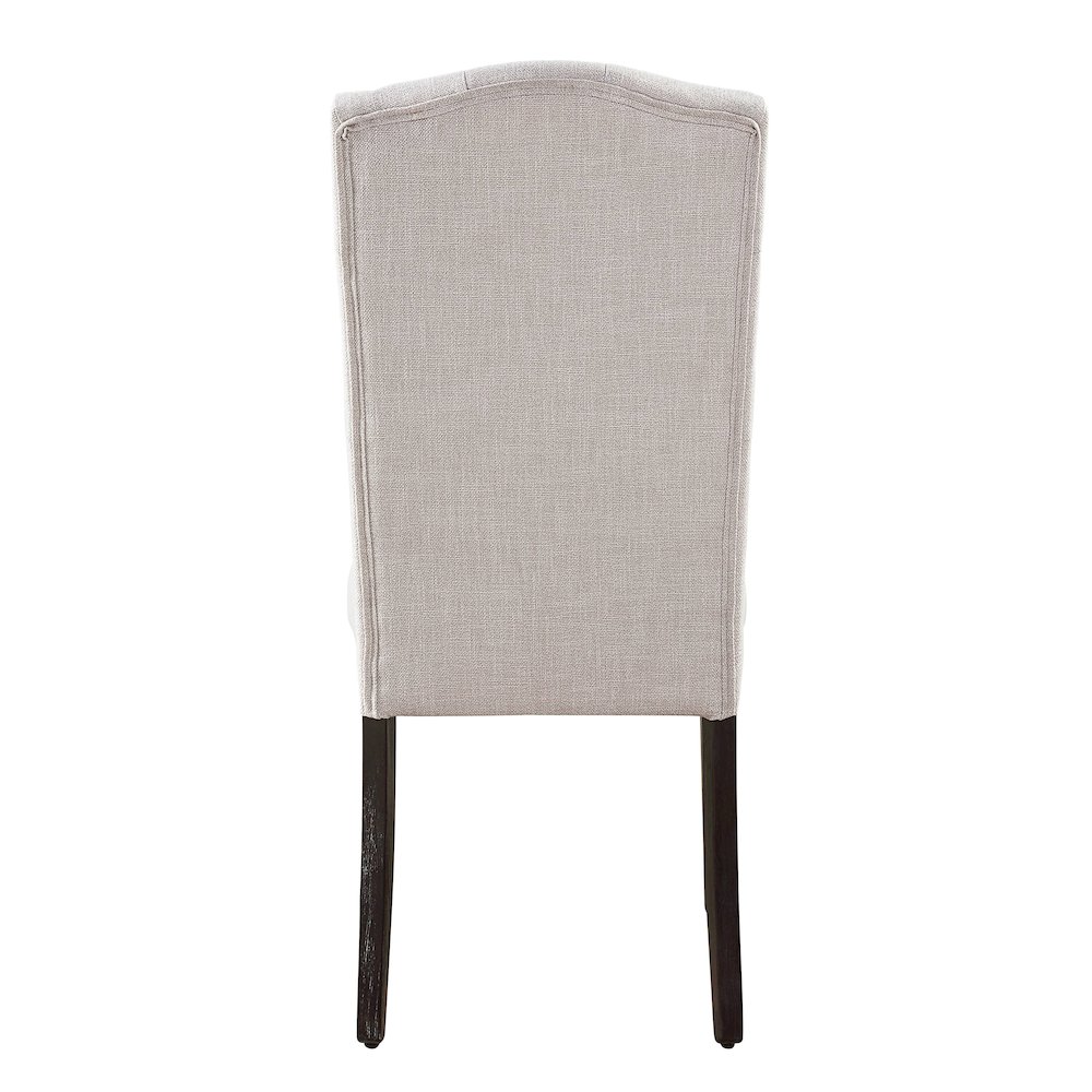 Beige and Weathered Espresso Tufted Back Side Chairs (Set of 2). Picture 4