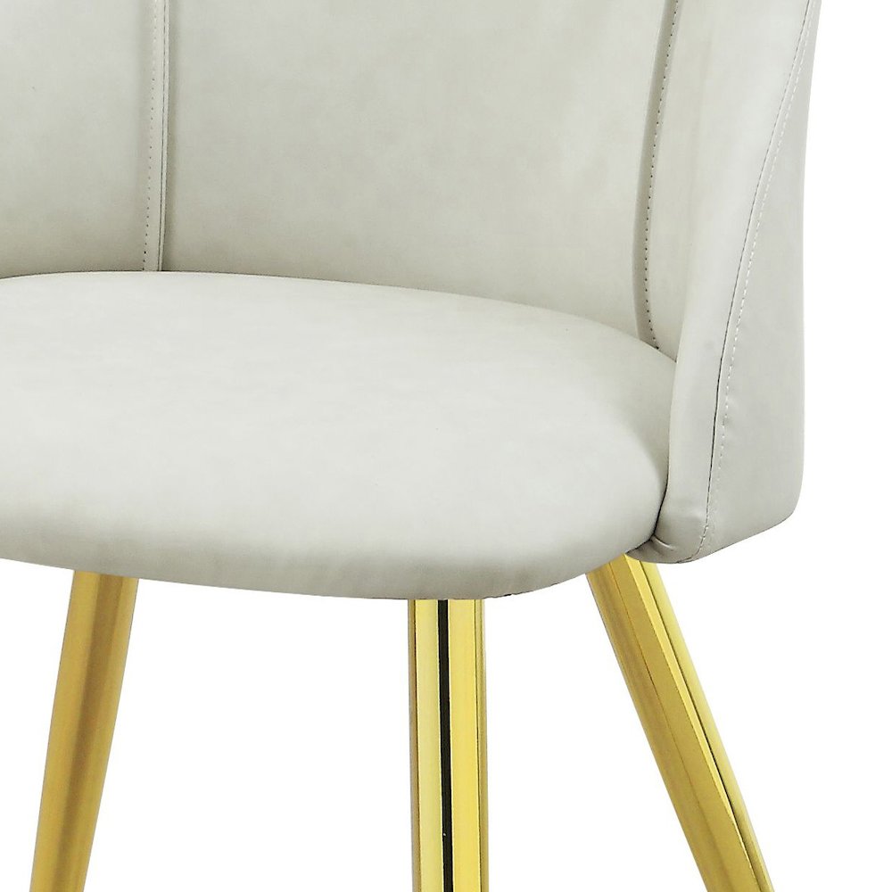 White and Gold Tight Back Side Chairs (Set of 2). Picture 5