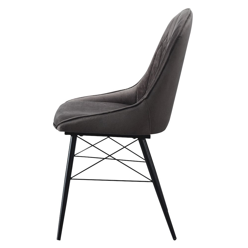 Grey and Black Tufted Back Dining Chairs (Set of 2). Picture 3