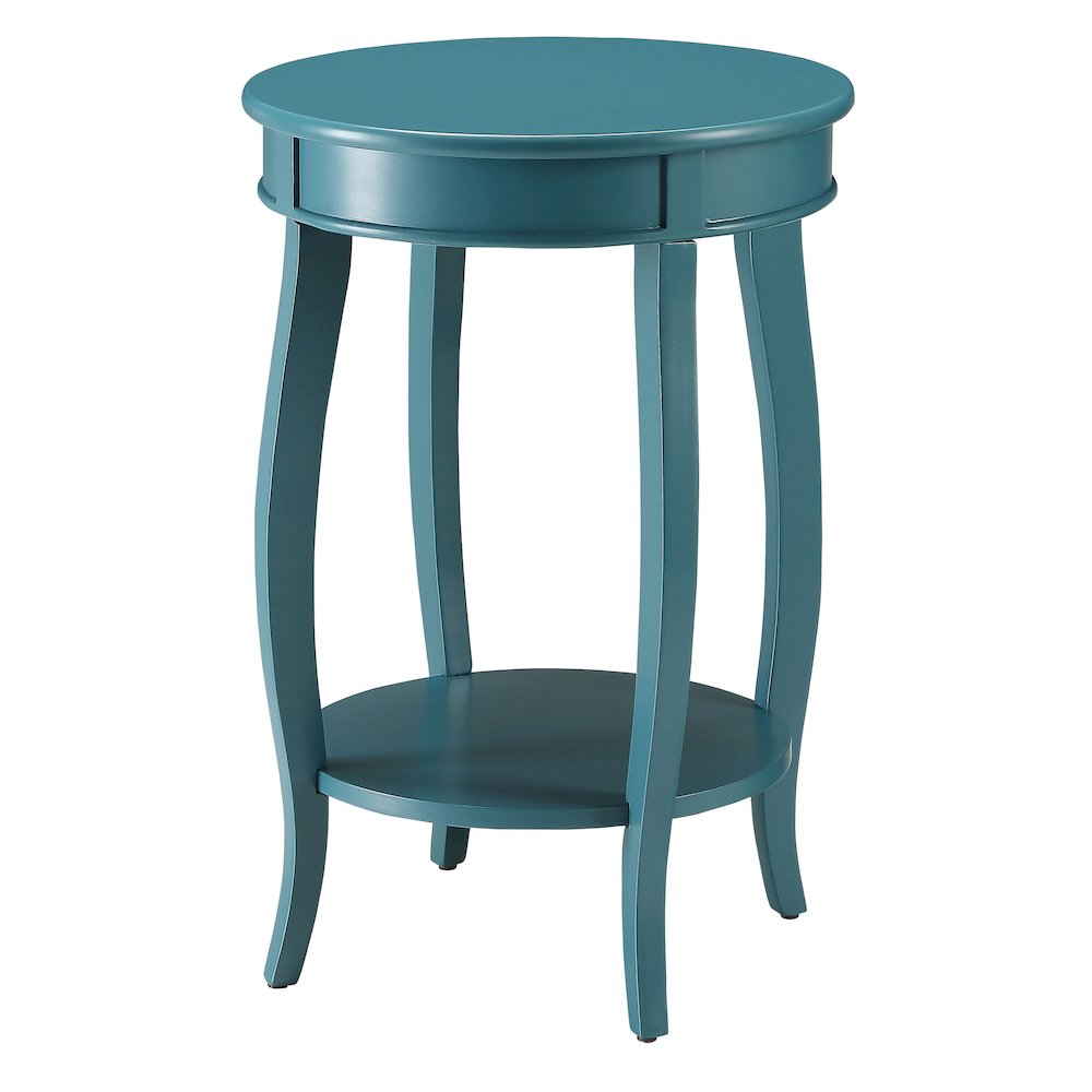 Round Side Table with Bottom Shelf. Picture 1