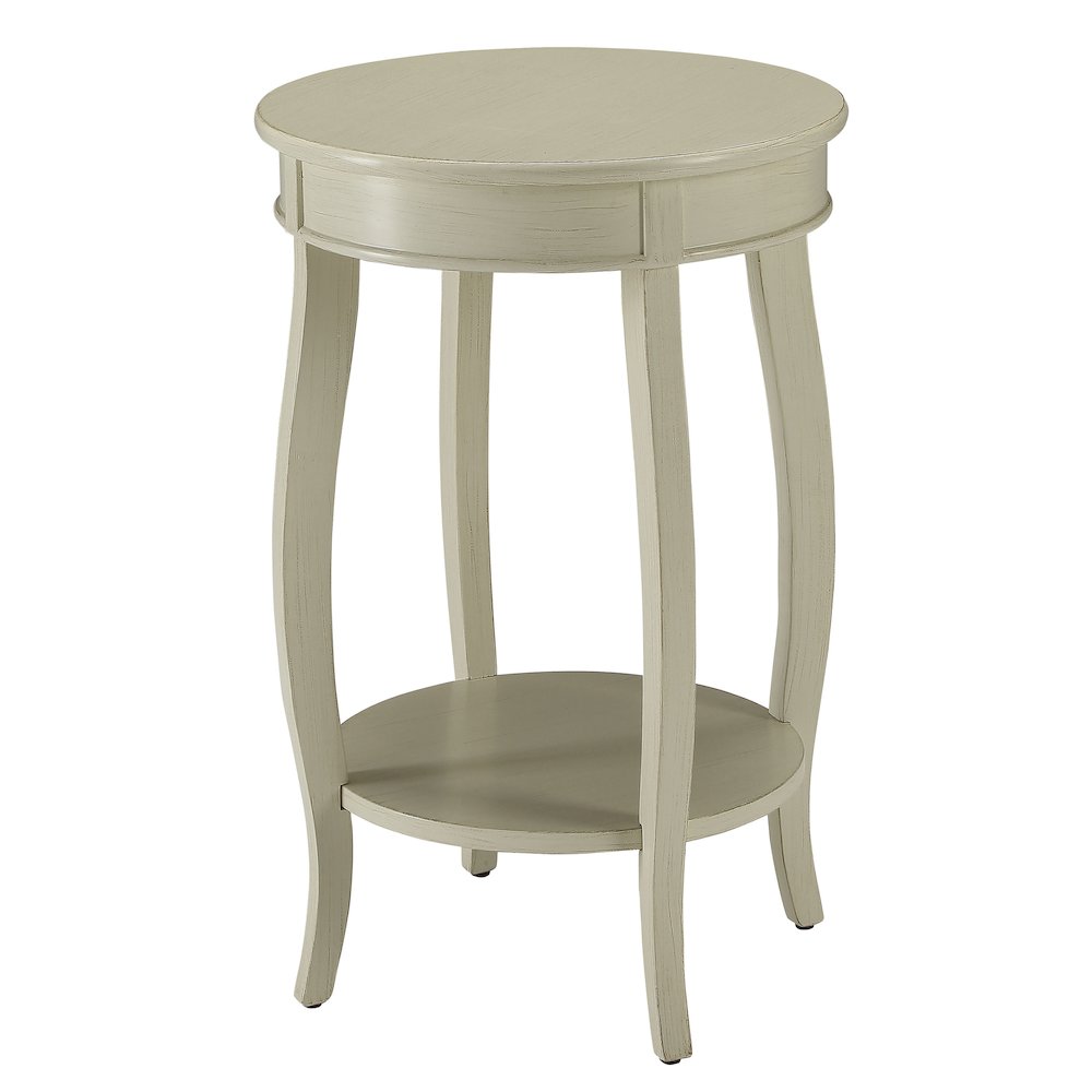 Round Side Table with Bottom Shelf. Picture 1